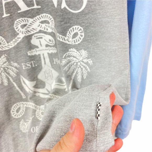 Vans 90s Y2K 3/4 Sleeve Beachy Coconut Girl Stretchy Fitted Baseball Baby Tee S - Picture 5 of 8